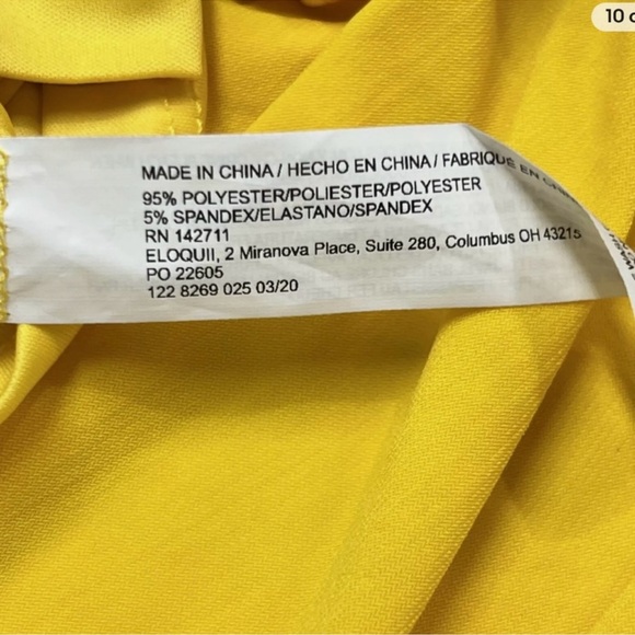 Eloquii Yellow Asymmetrical Ruched Midi Dress - Picture 8 of 8